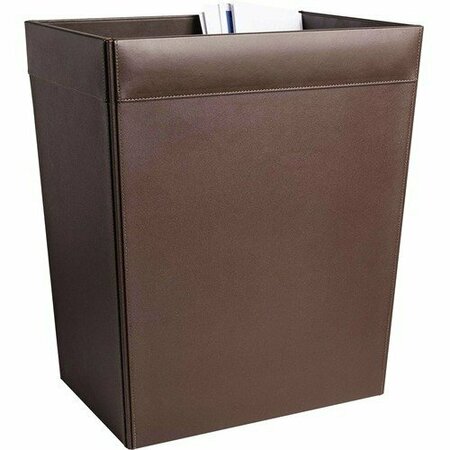 DACASSO Wastebasket, Choco Leather, 32QT, 14-1/4inx10-1/4inx16-1/2in, BN DACA3432